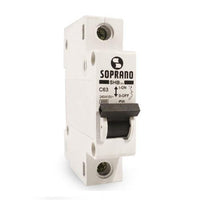Disjuntor DIN Unipolar 50A Soprano Termomagnético Branco