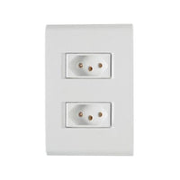 Conjunto 2 Tomadas 2p+t 10a 250v Tramontina Liz Branco