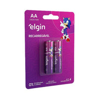 Pilha Recarregável Elgin Aa 2500mah Com 2 Unidades
