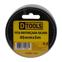 Fita Silver Tape Multiuso Reforçada 45mm X 5m Cinza