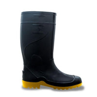 Bota De Segurança Em Pvc Cano Médio Preta E Amarela Nº 42