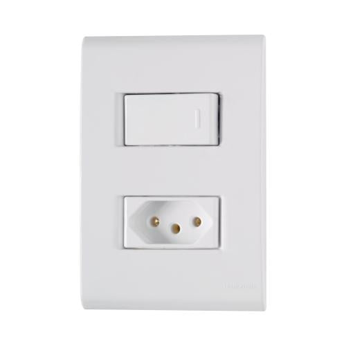 TRAMONTINA LIZ CJ 1 INTERRUPTOR SIMPLES 1 TOMADA 2P+T 20A TR