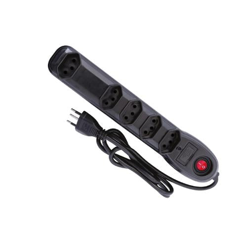 FILTRO LINHA C/ 5 TOMADA 3X0,75MM  1M PRETO