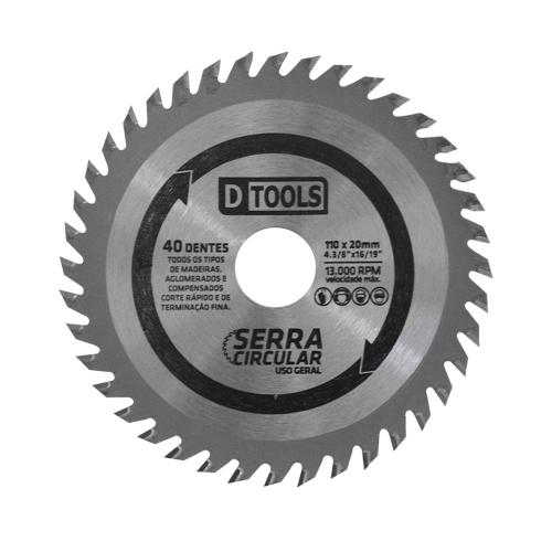 SERRA CIRCULAR C/VÍDEA 4 3/8'' 40 DENTES DTOOLS