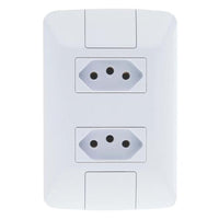Conjunto 2 Tomadas 2p+t 20a 250v Tramontina Aria Branco