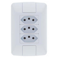 Conjunto 3 Tomadas 2 Polos 10a 250v Tramontina Aria Branco