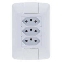 Conjunto 3 Tomadas 2 Polos 10a 250v Tramontina Aria Branco