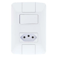 Conjunto Tramontina Aria 1 Interruptor Simples E 1 Tomada 20A