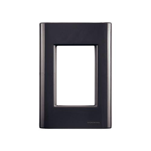 TRAMONTINA LIZ PLACA 4X2 3P JUNTOS GRAFITE