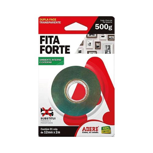 FITA DUPLA FACE ADERMAX TRANSPARENTE 12MMX2M