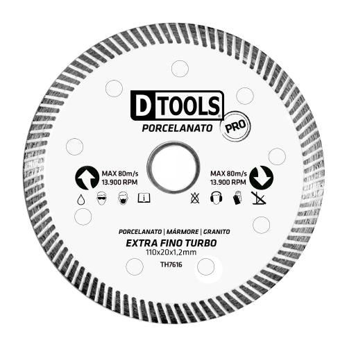 DISCO DIAMANTADO PORCELANATO PRO 4.3/8"  DTOOLS