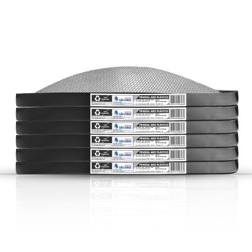 PENEIRA PLASTICO PARA AREIA ARO 55 PRETA - SAO JORGE