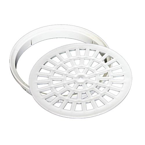Grelha Redonda Para Caixa Sifonada 100mm Com Suporte Branca