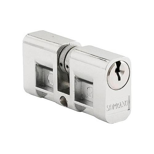 Cilindro Para Fechadura Soprano 53mm Cromado Com 2 Chaves