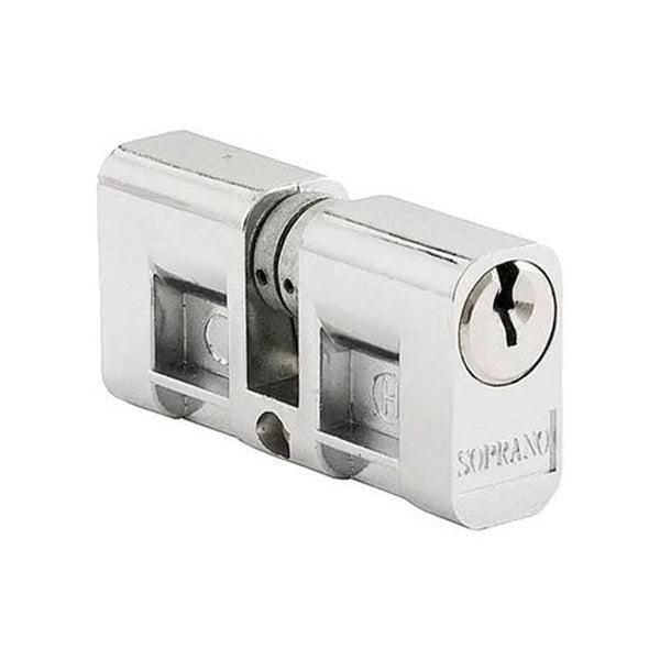 Cilindro Para Fechadura Soprano 53mm Cromado Com 2 Chaves