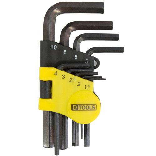 JOGO CHAVE HEXAGONAL C/SUPORTE 9PCS - DTOOLS