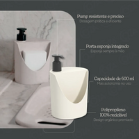 Dispenser para Detergente e Esponja Basic 600 ml Preto Coza — 3 [enriquecedor]