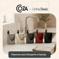 Dispenser para Detergente e Esponja Basic 600 ml Preto Coza — 2 [enriquecedor]