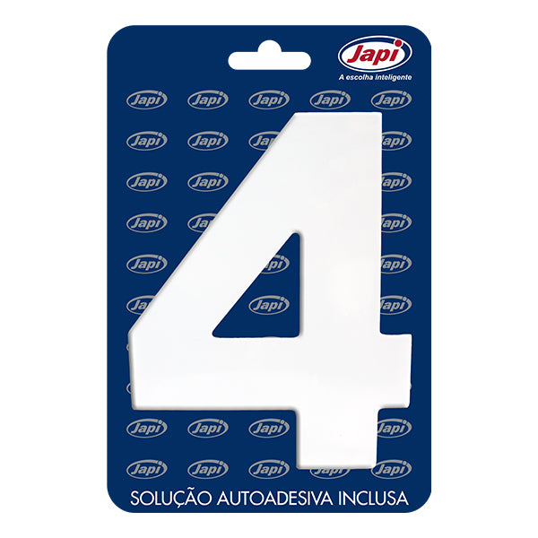 NUMERO 4 EM ACM MEDIO BRANCO JAPI