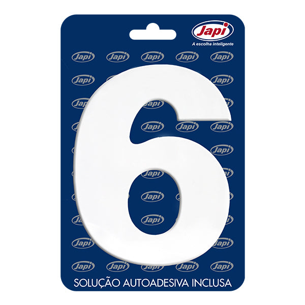 Numero 6 Em Acm Branco 15cm Japi