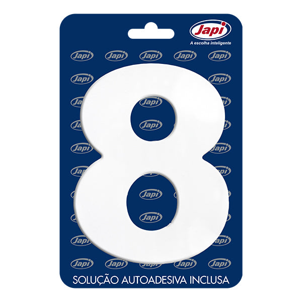 NUMERO 8 EM ACM MÉDIO BRANCO JAPI