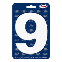 Numero 9 Em Acm Medio Branco Japi 15cm