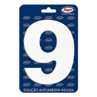 Numero 9 Em Acm Medio Branco Japi 15cm