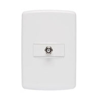 Tomada Para Cabo Coaxial Iriel Duale Up Soprano Branca