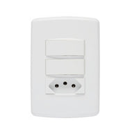 Conjunto 2 Interruptores e 1 Tomada 20A Iriel Duale Up Branco