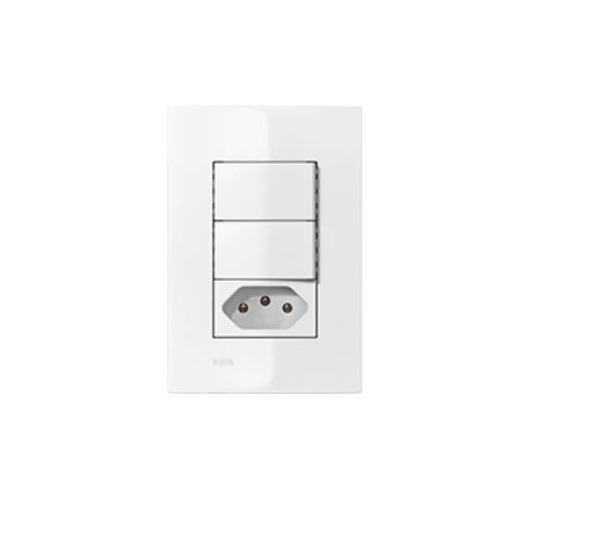 IRIEL IRIS CJ 2 INTERRUPTOR SIMPLES + 1 TOMADA 10A