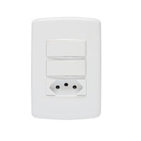 Conjunto 2 Interruptores e 1 Tomada 20A Iriel Duale Up Branco