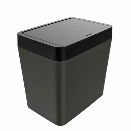 LIXEIRA 5L PRETA / CINZA - CRIPPA