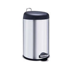 BRINOX LIXEIRA INOX C/ PEDAL TAMPA PRETA 5 LT
