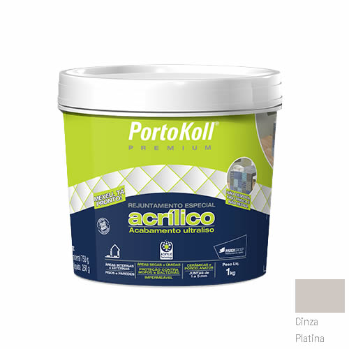 REJUNTE PORTOKOLL ACRILICO CINZA PLATINA 1KG