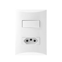 Tomada 2p+t 10a Com Interruptor Simples Brava Soprano Branco