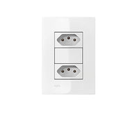 Conjunto 2 Tomadas 10a 2p Linha Iris Iriel Soprano Branco