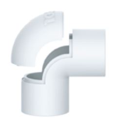 JOELHO COM JANELA 1" P/ ELETRODUTO BRANCO - INPOL