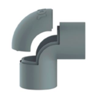 JOELHO COM JANELA 3/4" P/ ELETRODUTO CINZA - INPOL