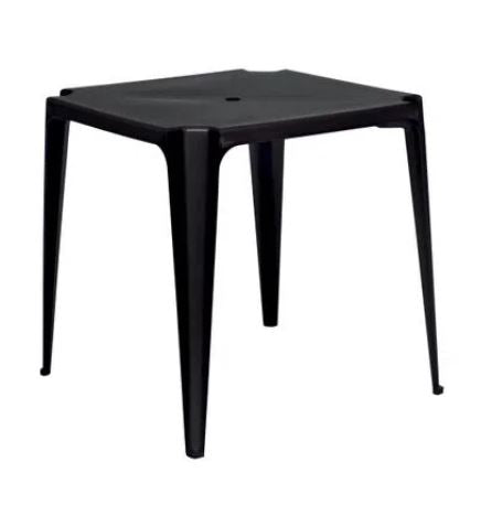 Mesa Plástica Quadrada Mor 70x70cm Preta