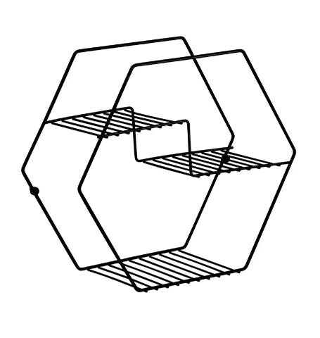 NICHO DECORATIVO PRETO FOSCO HEXAGONAL 16X39X35CM