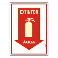 Placa Fotoluminescente Extintor Água 20x30 Amanda Silva Dos Santos
