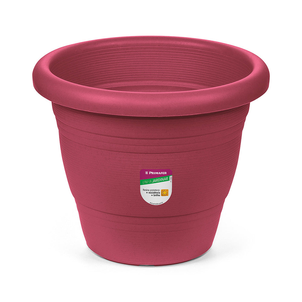 VASO JARDIM PLASTICO RED 17CM ROSA PRIMAFER