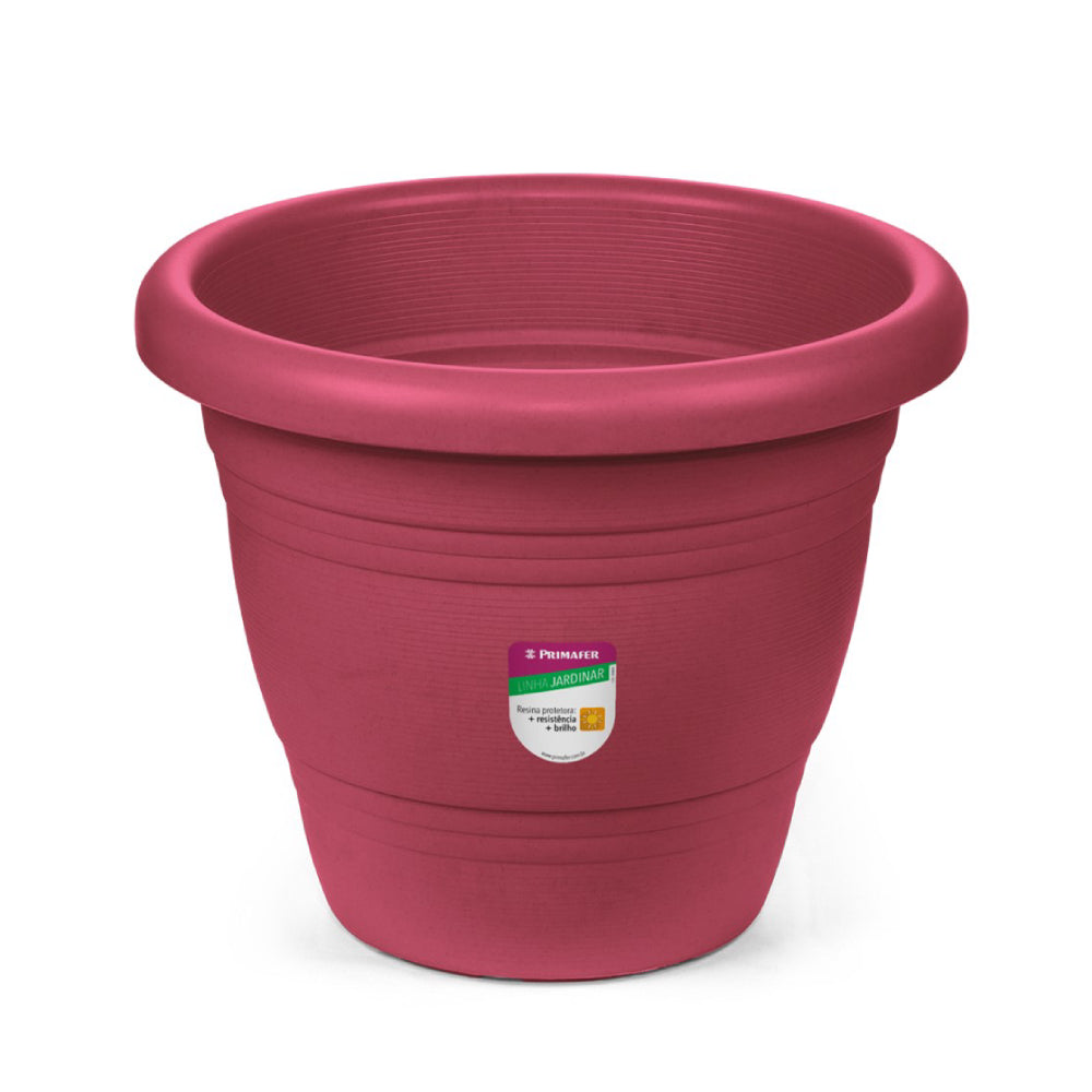 VASO JARDIM PLASTICO RED 22CM ROSA PRIMAFER