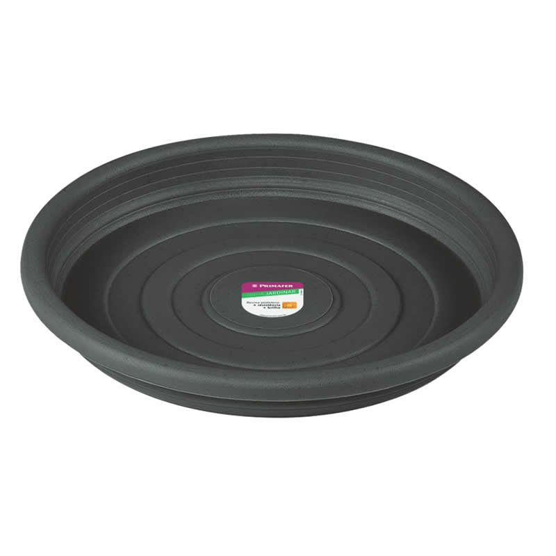 Prato Para Vaso Redondo 28cm Cinza Pinceis Atlas