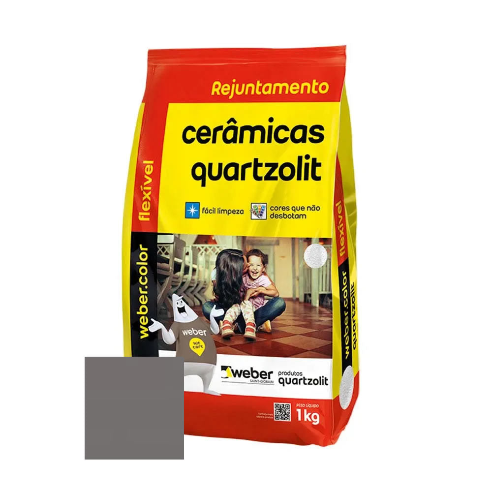 Rejunte Flex Preto Grafite 1kg Quartzolit