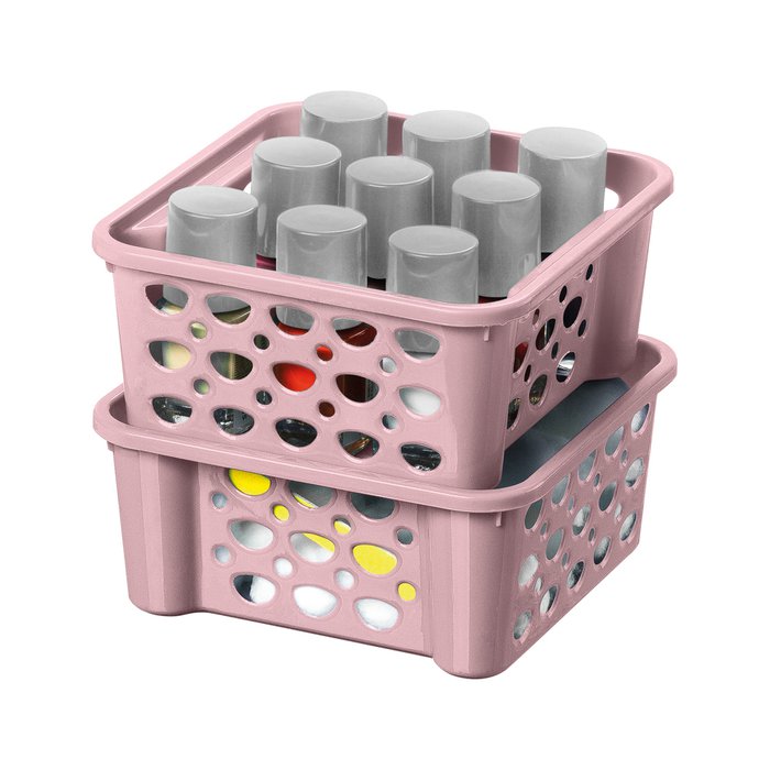 CESTA EMPILHAVEL 746ML ROSA SANREMO