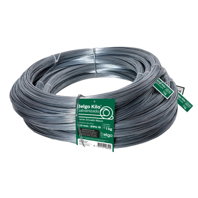 ARAME LISO BWG18 GALV 124MM 1KG BELGO