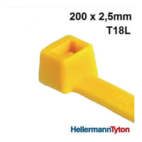 Abraçadeira de nylon amarela T18L 200x2.5mm 100 peças