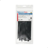 Abraçadeira plástica preta UV T50R 197x4,6mm 100 peças