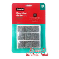 Adesivo protetor de feltro quadrado 25x25mm